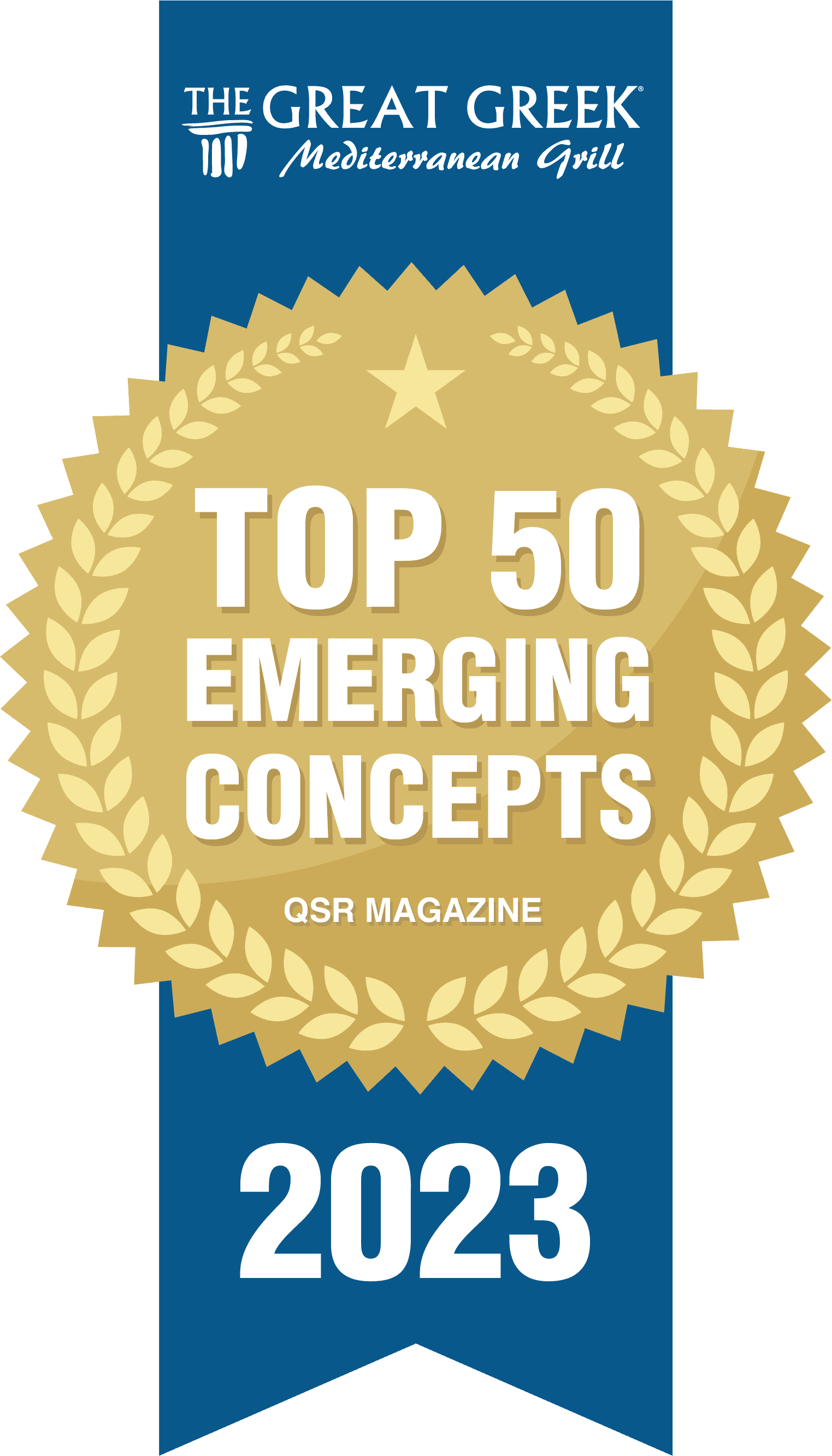 Top 50 2023 badge by QSR magazine