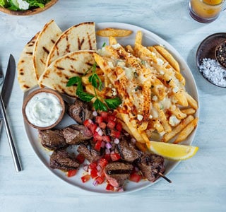 GRILLED STEAK SOUVLAKI