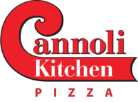 Logo with "Cannoli Kitchen Pizza" in bold red and white letters on a black background. Logo with "Cannoli Kitchen Pizza" in bold red and white letters on a black background.