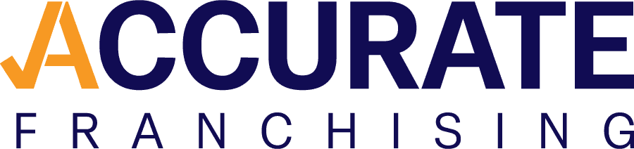 Logo of Accurate Franchising, Inc., featuring a target with an arrow in the bullseye.